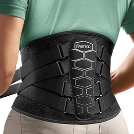 FREETOO Correa de Soporte Lumbar para Alivio del Dolor de Espalda Baja con Sistema de Polea, Cinturón de Soporte Lumbar para Hombres y Mujeres con... 