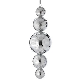 Regency International Multi Mirror Ball Ornament Finial 22-inch, Silver, Holiday Ornament, MTX74025-SILV