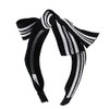 Motique Accessories Striped Elastic Bow Headband - Black White