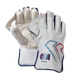 Gunn & Moore GM Cricket Wicket Keeping Keeper Gloves | Mana | PVC Faux Leather Back of Hand | Cotton Lining & Pimple Rubber Palm | Youths | 1 Pair