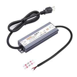 GINRANS 60W IP67 Waterproof LED Power Supply, Universal Input AC100-240VAC with Plug, 12V DC 5A Max. Constant Voltage Output LED Transformer Driver for Outdoor LED Lights