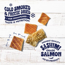 Finfare Freeze Dried Dog Treats, Salmon Skin Bites, Protein & Omega-3s, Grain Free Salmon Dog Training Treats, Made in USA, 9oz