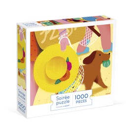Janod J02524 Jigsaw Puzzle, 1000 Pieces, Adults, Teenagers, Children's Trip to the Beach, Promotes Patience and Dexterity, European Production, Plant Colours and FSC Certified, from 8 Years, J02524,