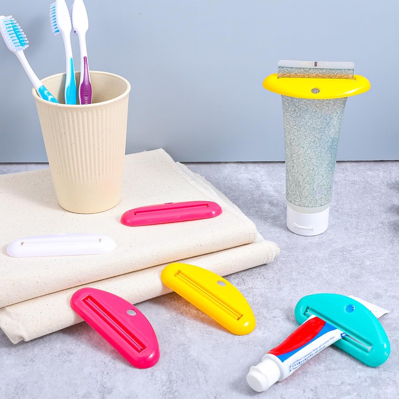 8 Pcs Plastic Toothpaste Tube Squeezer Holder Clip Roller Tool