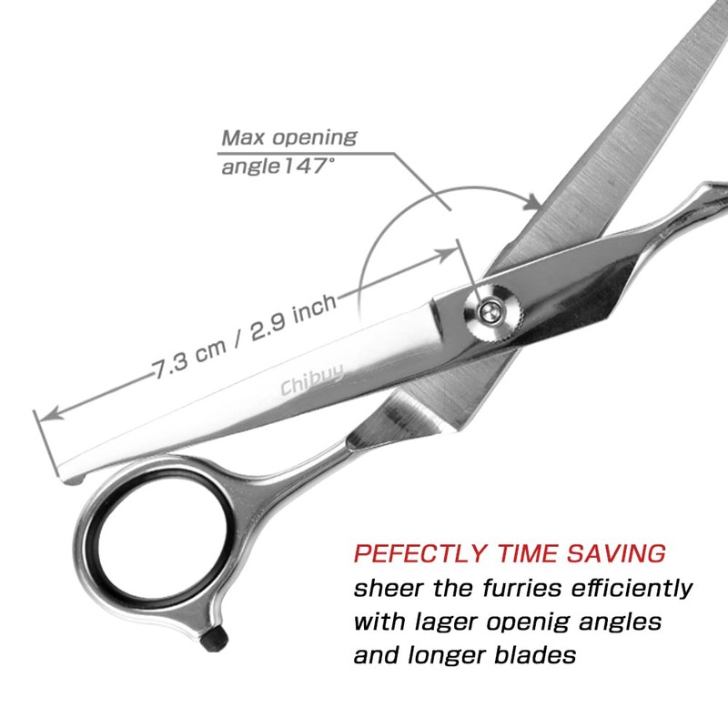 Chibuy Curved dog grooming scissors with Round Tips, Pet Shear