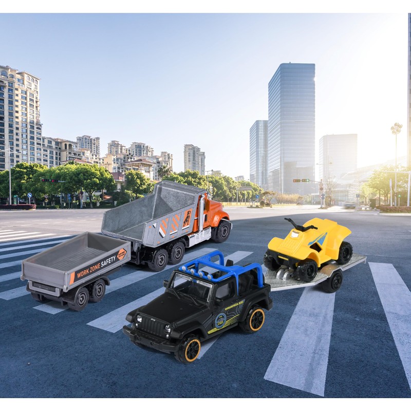 Majorette – City Trailer 6 Assortiti – Set Camion e