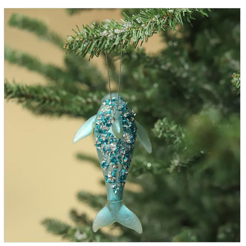 Alipher Dolphin Tree Pendant 3D Christmas Tree Pendant Dolphin Christmas