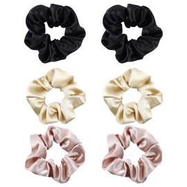 Siliget 6 Pcs Hair Scrunchies for Women Girls, Satin Ponytail Holder with Elastic, Colorful Soft Hair Accessories Set for Ladies Hen Party, Wedding, Daily