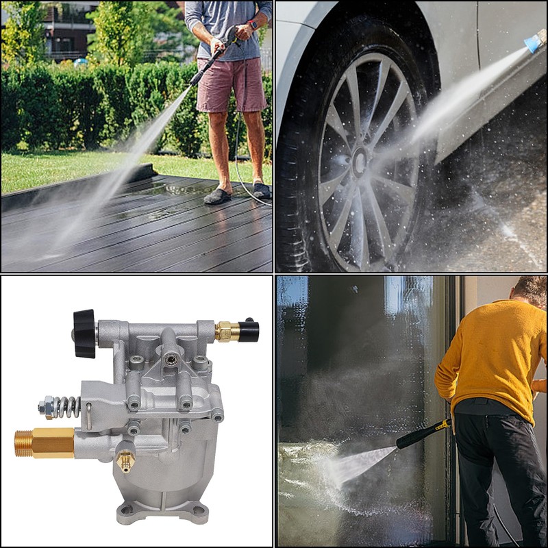 Biswing Pressure Washer Pump, 3/4" Shaft Horizontal Axial Plunger, 3400
