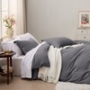 Bedsure Dark Grey Duvet Cover King Size - Soft Prewashed