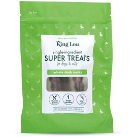 King Lou Pets - Whole Duck Necks for Dogs and Cats - Single Ingredient Dog Treat - Dehydrated Cat Treats - USA-Made Dog and Cat Treats - Supports Hip and Joint Health - 5 Count:_Pouch