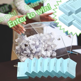Kosiz 2000 Raffle Ticket Sheet 5.24"x 2.76" Blank Entry Form for Contest 8 Pad Enter to Win Raffle Ticket with Name Phone Email Address for Christmas Event Lotteries Prize Game Ballots(Light Blue)