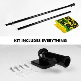 UD_G128 - 5 Feet Tangle Free Spinning Flagpole (Black) Gadsden Flag Brass Grommets Embroidered 2x3 ft (Flag Included) Aluminum F