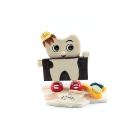 Dental Figurine Decoration Statue – Cute Tooth Molar Holding X- Ray Film – Hand Pained Resin Collection for Dentist