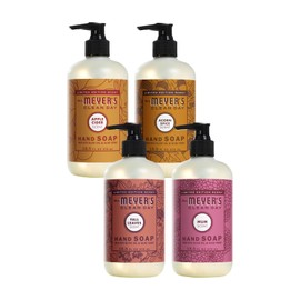 MRS. MEYER'S CLEAN DAY Holiday Hand Soap Bundle Variation (Acorn Spice + Apple Cider + Mum + Fall Leaves) 4 ct.…