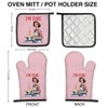 GEYGIE I'm Fine Cute Oven Mitts and Pot Holders Set,