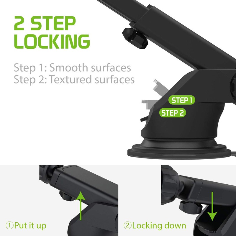 Cellet Car Phone Mount Extendable Windshield and Dashboard Holder Compatible