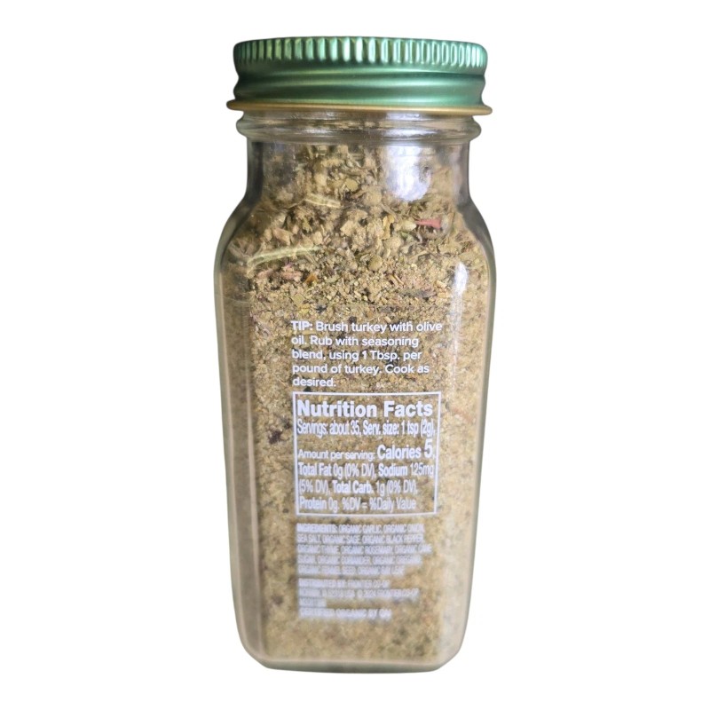 Simply Organic Turkey Rub, Certified Organic | 2.43 oz