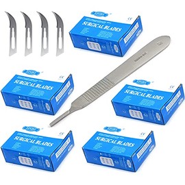AAProTools 500 Scalpel Blades #12 for Surgi, Dermaplaning, Veterinary, Taxidermy, Arts & Crafts, More - Includes One Handle #3