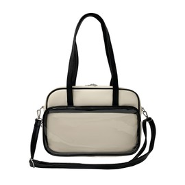 MORGEN SKY BAG8930 Pain Bag, Thrust Bag, Shoulder Bag, Showing Bag, School Bag, Clear Bag, Crossbody 3-Way, Transparent, Synthetic Leather, Vinyl, Plush, Boob, Girls, High School Students, JK Uniform,