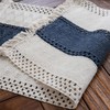 Alynsehom Macrame Table Runner Cream Beige and Blue Boho Table