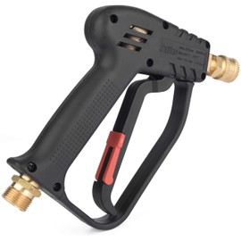 McKillans® Short Pressure Washer Gun with Replacement M22 Inlet - High Pressure Water Handle with 1/4” Quick Connector Coupler - Power Washer Gun Compatible with Foam Cannon - Car Wash Foam Gun