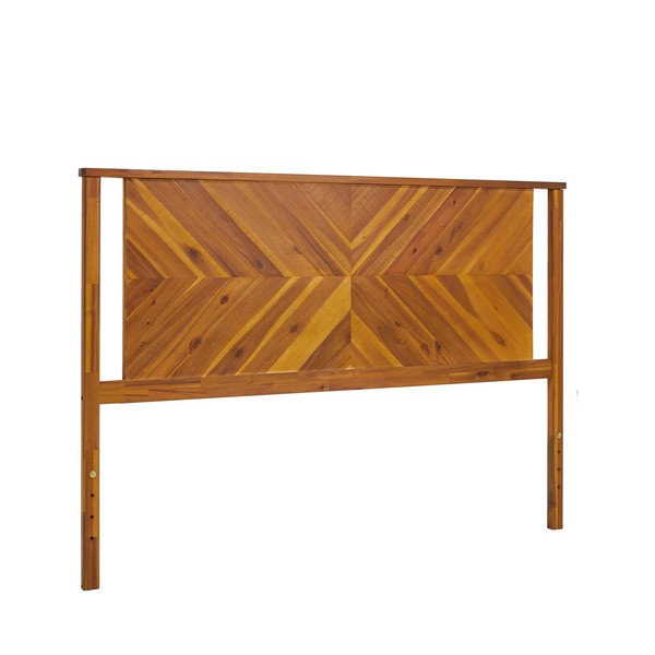 Bme Vivian Queen Headboard ONLY, Rustic & Scandinavian Style with Solid Acacia Wood, Easy Assembly, Rustic Golden Brown