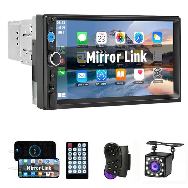 FINYQBET 1DIN Estéreo para Automóvil Pantalla Táctil Capacitiva de 7