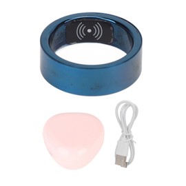 Smart Ring Sleep Fitness Tracker Pedometer Waterproof Exquisite Vibration Alert Smart Health Ring for Gift Blue 22