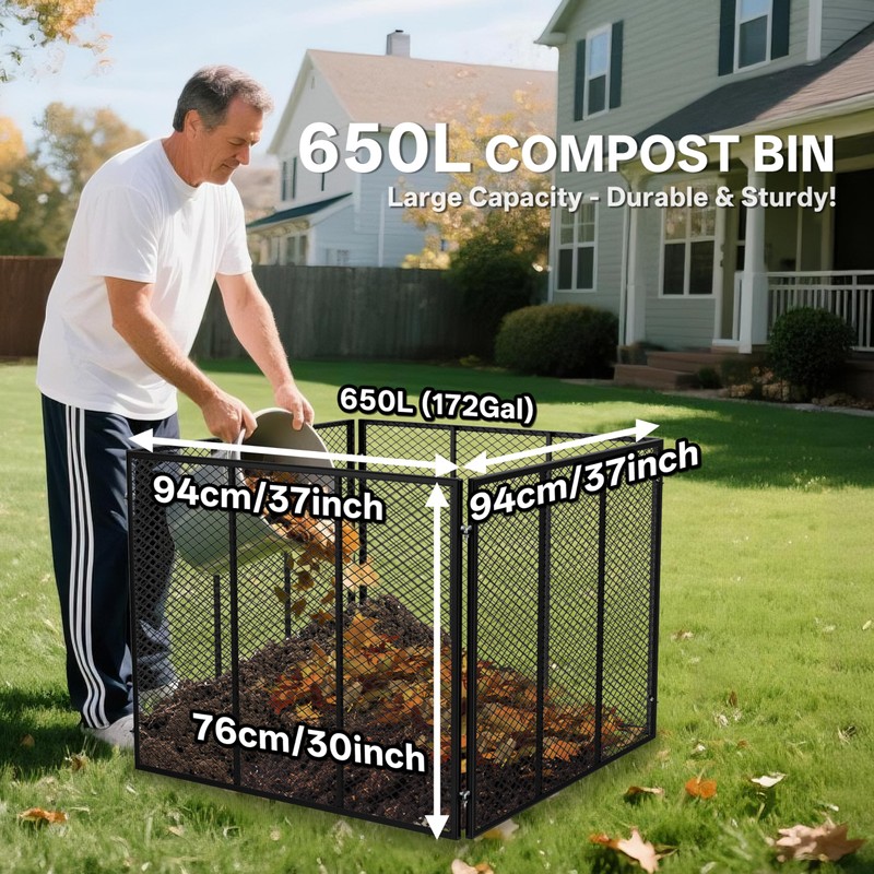 Large Compost Bin, 172 Gallon Metal Wire Mesh Composter for