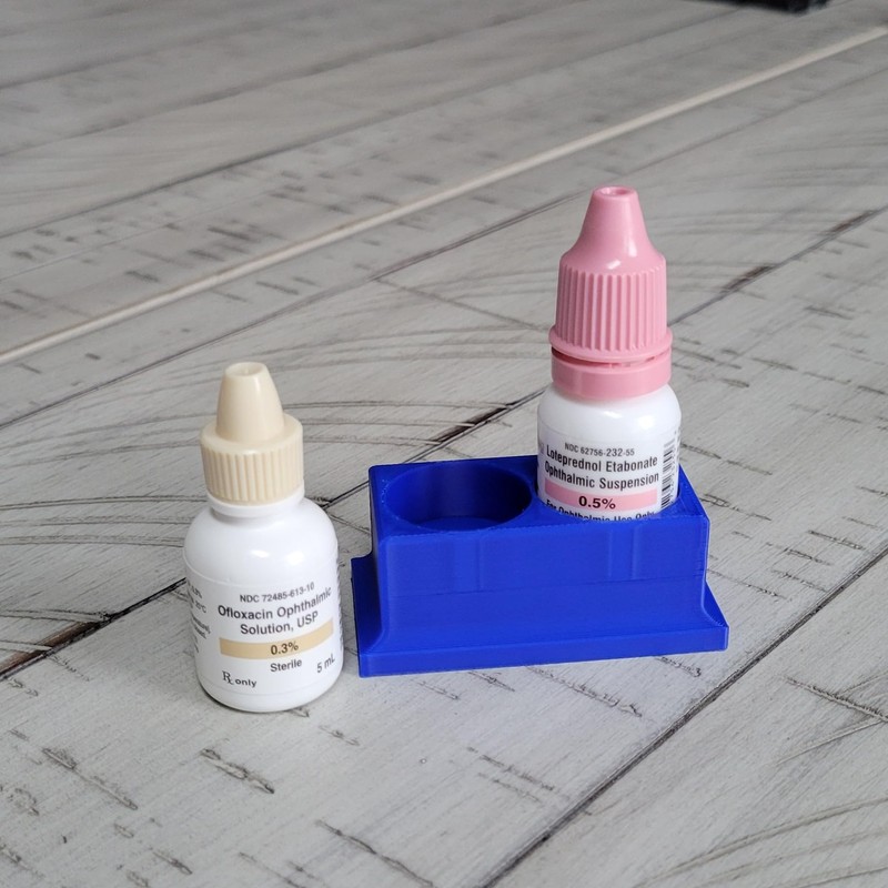 Znet3D Znet3D Eye Drop Bottle Organizer, 2-Slot Stand (Blue)