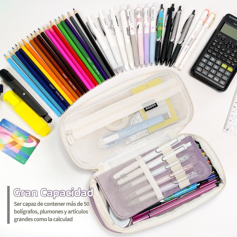 MESVIER Estuche para Lápices de Gran Capacidad, Lapicera Expandible con