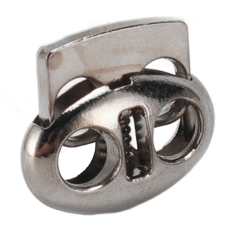30pcs Metal Cord Lock End Toggle Double Hole Spring Stopper