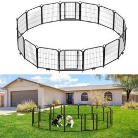 Unbranded 24"/32"/40" Dog Playpen ,Pet Exercise Pen ,Large Dog Kennel Fence Outdoor Indoor - 32 inch, 16-Panels