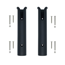 Soporte para caña de pescar montado en la pared, tubos, enlaces para caña de pescar (2 tubos negros, HiUmi)