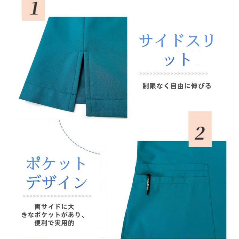 POUKEPRITY Medical Scrubs, Nursing Set, Unisex, White Coat, Quick Drying,