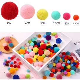 Duories Pompoms for Crafts, Pack of 10 40 mm Colourful Pompoms Balls, Pom Poms for Crafts, Pompoms Balls for Easter, Christmas, Colourful Pompoms for DIY Crafts, Table Decoration, Birthday Decoration,