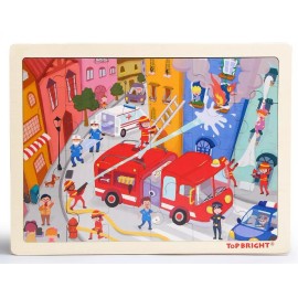 Top Bright Rompecabezas De Madera Para Niños, Bomberos 24 Piezas