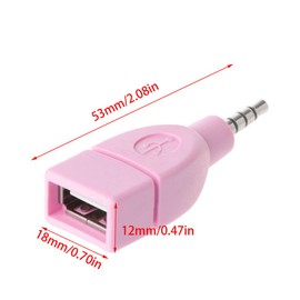 Aouzsta Converter 3.5mm Male AUX Plug to USB 2.0 Female Converter Adapter for Car Connector Accessories