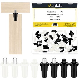 Mardatt 60 Stück Cabinet Door Repair Pins Schrank Tür Reparatur Stifte Dämpfer Ersatz Reparatur Stifte Feder geladene Möbel Armaturen Steckverbinder Teleskop, Stifte Schwarz/Weiß