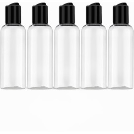 Triko Paquete de 5 Botellas de Viaje de 3.4 Onzas Aprobadas por la TSA, Botellas de Plástico para Artículos de Tocador Portátil, Botellas para Shampú Sin Fugas, Frascos para Viaje (100 ml)