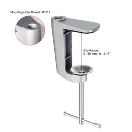 PATIKIL Adjustable Replacement Clamp for Lamps, Universal Adjustable C Shape Desk Table Mount Clamp for Microphone Arm Desk Lamps Stand, Silver