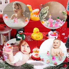 24 Pcs Christmas Vacation Advent Calendar, 24 Days Countdown Calendar Xmas Fun Duckie Party Favor Gifts (Style A)