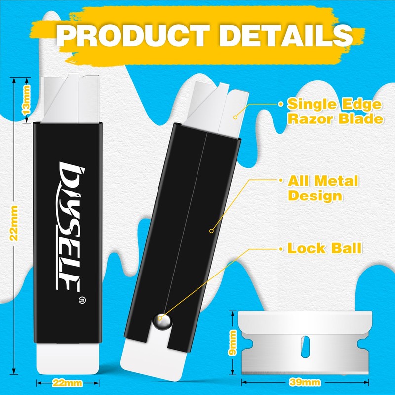 DIYSELF 24 Pack Box Cutter Utility Knife, Single Edge Razor