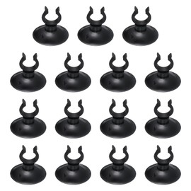 PETAXCELL Aquarium Suction Cups, Fish Tank Suction Cups Clips Airline Tube Holders Clamps (Plastic, 15Pcs, Black) for 0.5" Fish Tank Airline Tubing Binding Moss Shrimp Nest, 13x30MM