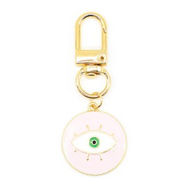 Jasimkiss Evil Eye Keychain Protection Charm for Women Men Car Key Ring Bag Purse Accessories Good Luck Amulet Jewelry (B Pink)