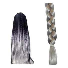 Ari Trenza Para Decoración Extensión Peinado 58cm Plata
