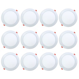 AB Elektro LED Recessed Spotlight 230 V Flat – Set of 12 – 15 W LED Spot – 6500 K – 182 mm – IP20