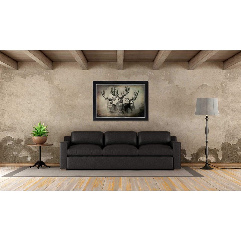 The Wild Bunch Mule Deer Print (36x24 Dark Version)