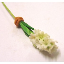 Tumdee Miniatures Dolls House Miniature Single White Hyacinth Flower Miniature Accessory